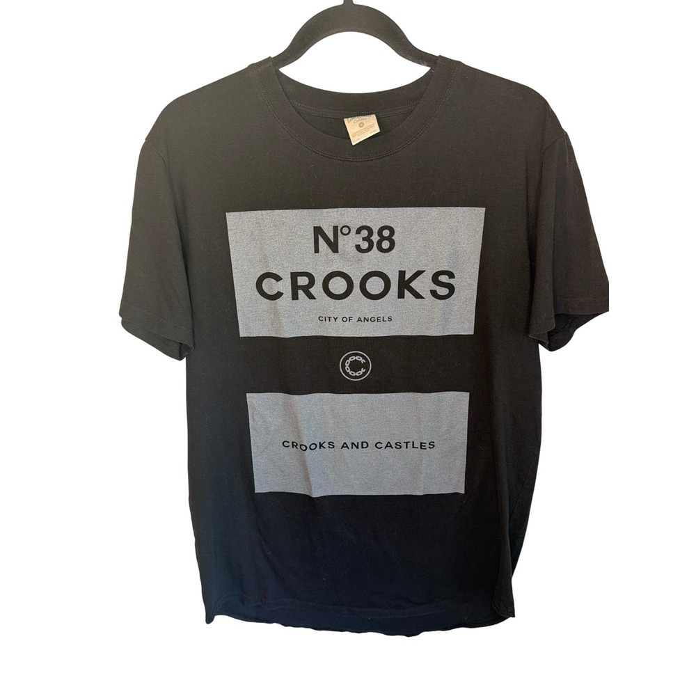 Crooks and Castles Mens N°38 City of Angels Graphic T-Shirt Black Medium